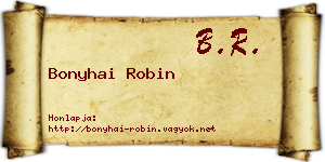 Bonyhai Robin névjegykártya